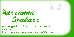 marianna szakats business card